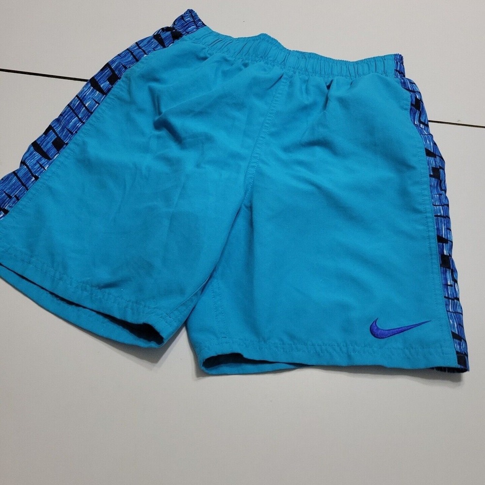 Nike Swim Big Boy Large Short Blue Mesh Line Stretch Elastic Waist PullOn Pocket